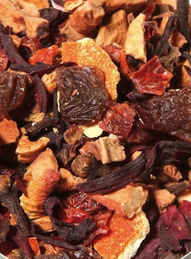 Infusion fruitée de Noël (cannelle, orange) (10% de fleurs de CBD)