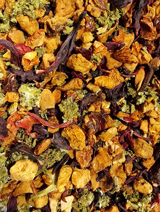 Infusion fruitée de Noël (cannelle, orange) (10% de fleurs de CBD)