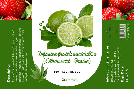 🌿 Infusion Fruitée; Acidulée – Citron vert & Fraise 🍓🍋